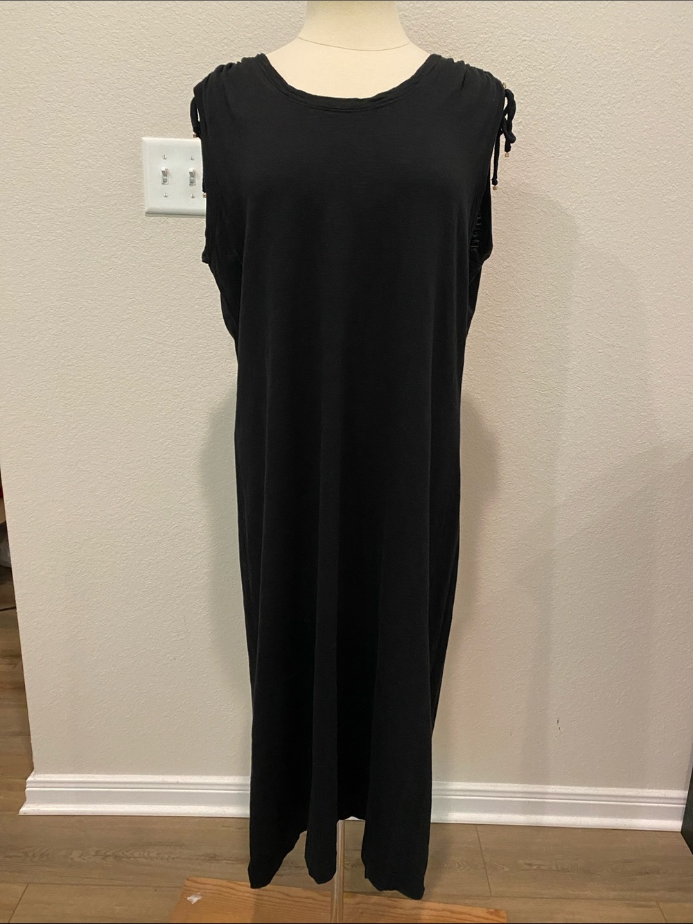 Chico's Black Tie-Shoulder Maxi Dress XL
